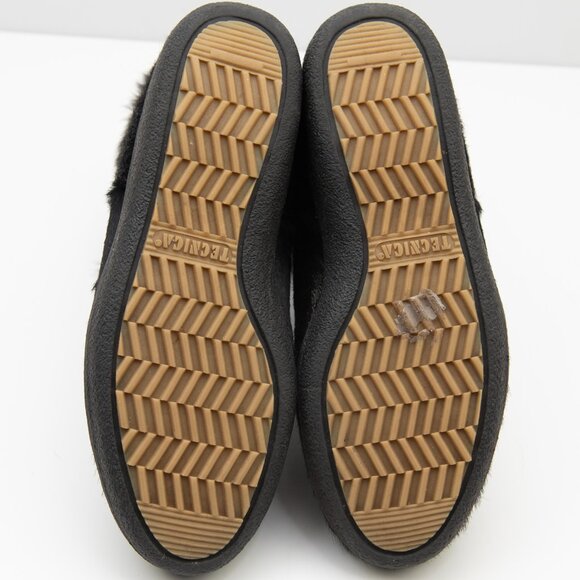 Tecnia Fur Snow Boots Cowhide Vintage 1990s Black Brown Size 38 New Without Box - Picture 6 of 9